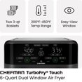 thumbnail image 4 of Chefman Dual Basket Digital Air Fryer Oven w/ Easy View Windows, 2 Independent 2.75L (3 Qt) Baskets - Black, New, 4 of 9