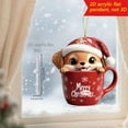 thumbnail image 3 of LmnLft Coffee Cup Christmas Tree Ornaments, 2D Acrylic Hot Chocolate Mug Decorations, Adorable Animal Teacup Hanging Ornaments for Tree, Window, or Home Holiday Decor, 3 of 3