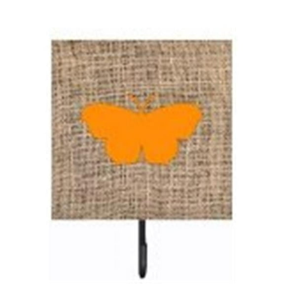 Carolines Treasures BB1049-BL-OR-SH4 Butterfly Burlap And Orange Leash Or Key Holder
