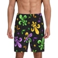 thumbnail image 2 of Rocae Mardi Gras Carnival4 for Men's Soft Sleep Pajama Shorts, Waistband and Pockets, 2 of 9