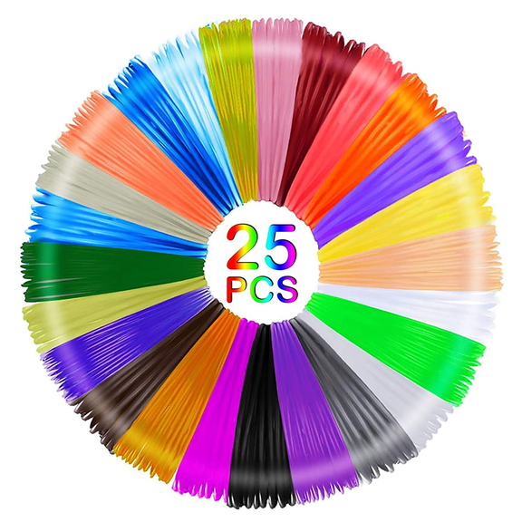 Faburo 1.75mm PLA 3D Pen Filament Refills, 25 Colors (410 Feet Total), 3D Printing Pen Accessories Kit