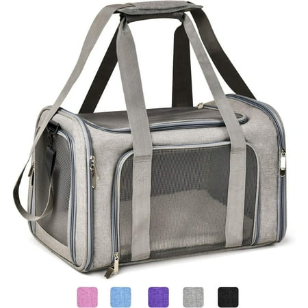 Foldable Cat Cage Large Capacity Breathable Handbag Expansion Transport Bag for Travel Transport Pet Cat Dog Carrier - Large - Grey