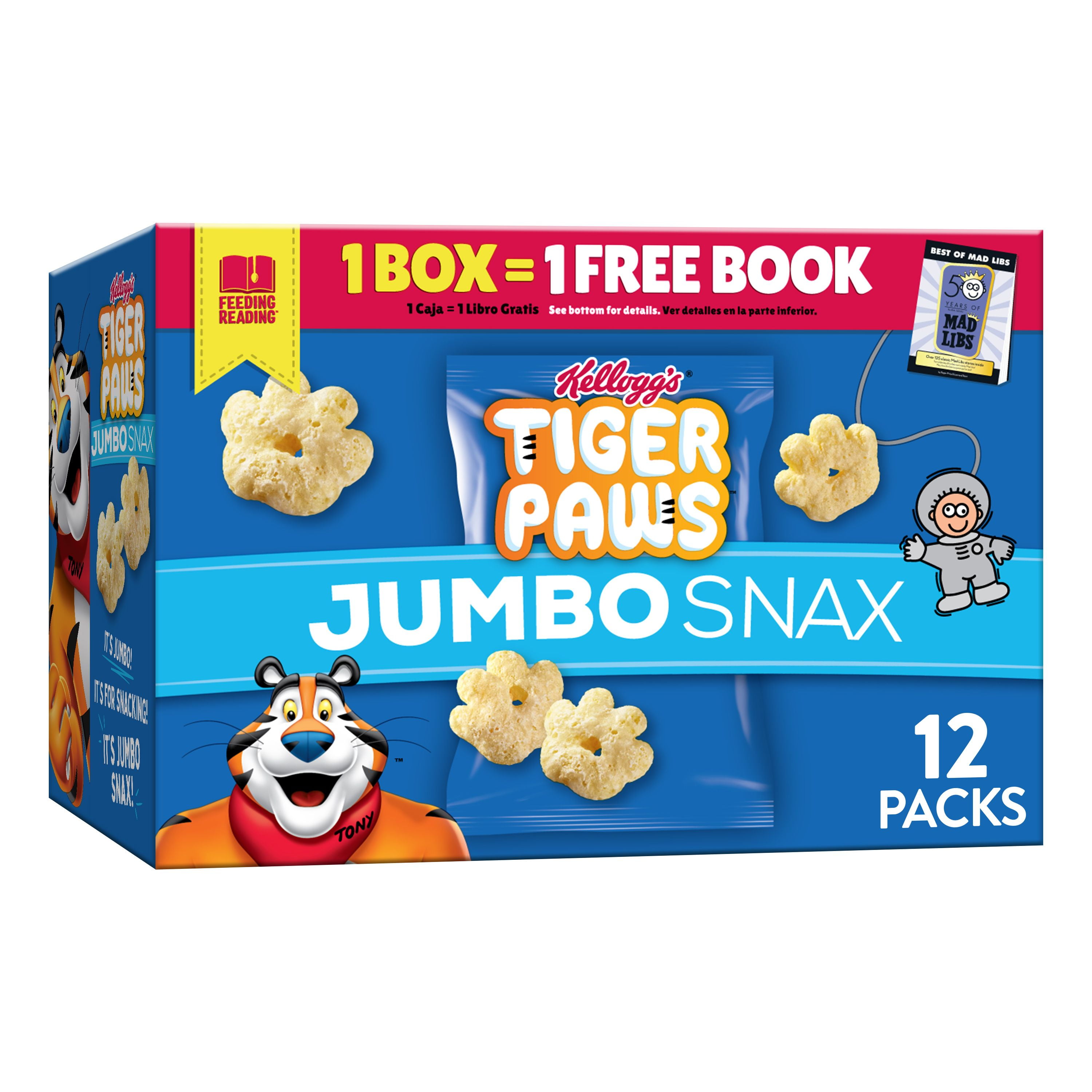 Kellogg's Tiger Paws Jumbo Snax Cereal Snacks, Kellogg's Frosted Flakes