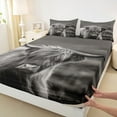 thumbnail image 3 of jejeloiu Gray Highland Cow Queen Sheet Sets,Rustic Farm Animal Flat Sheet,Country Farmhouse Cattle Queen Fitted Sheet For Adult,Ultra Soft Home Decor,4 Pieces, 3 of 7