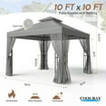 thumbnail image 3 of COOS BAY 10' x 10' Outdoor Patio Gazebo, Sturdy Steel Frame, 3 of 8