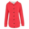 thumbnail image 6 of Duoif Women's Hoodies, Women's Long Sleeve Cardigan - Casual Button Pocket Design Womens Sweatshirt Red S, 6 of 8