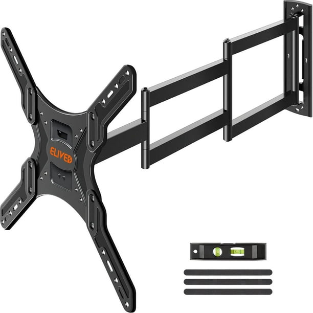 ELIVED Soporte de pared para TV de brazo largo para la mayoría de televisores de 26 a 65 pulgadas, soporte de TV de extensión larga de 37,4 pulgadas giratorio e inclinable, soporte de pared para TV de
