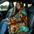 thumbnail image 4 of 1pc Western Cowboy Boots with Wings Design Throw Blanket - Brown Boots & Turquoise Floral Pattern - Soft Lightweight Flannel All-Season Blanket for Sofa, Bed, Camping, Travel - Cowboy Decor Accent -, 4 of 5