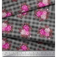 thumbnail image 3 of Soimoi Rayon Fabric Check,Leaves & Rose Flower Fabric Prints by Yard 42 Inch Wide, 3 of 3