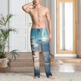 thumbnail image 2 of Fotbe Moonlit Sea Sailboat Pantalones de Pijama para Hombre, Pantalones de Dormir, Pantalones de Casa con Cintura Ajustable y Bolsillos-3X-Large, 2 of 6