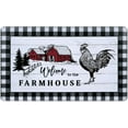 thumbnail image 3 of Farmhouse Kitchen Floor Mat Cushioned Anti Fatigue, Non Slip Padded Mats for Floor Chicken Kitchen Rug, Rooster Comfort Standing Mat Waterproof Buffalo Plaid Doormat Gel Mat for Desk, 18" x 30", 3 of 6
