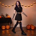 thumbnail image 4 of Voska Women's Halloween Print Thigh High Tube Socks Soft Stretchy Party Holiday Festival Decor D One Size, 4 of 6