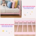 thumbnail image 4 of SESSLIFE Montessori Floor Bed, Twin Size Toddler Bed with Roof and Guardrail, House-Shaped Design, No Box Spring Needed, Toddler Bed Frame for Kids, Pink, 4 of 7