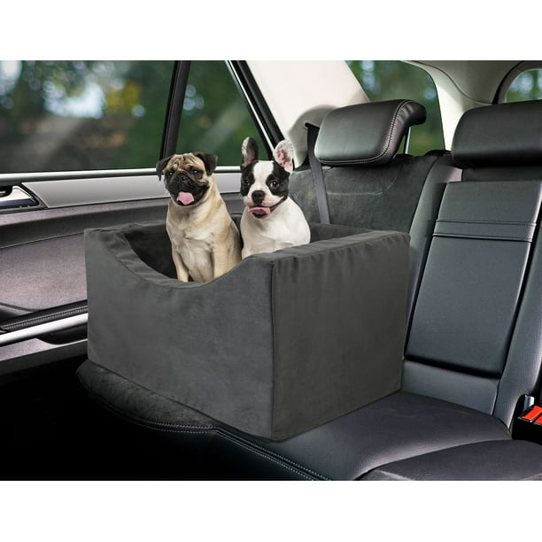 Precious Tails CoPilot Dog Car Booster Seat, Grey, Small, 21"L x 19"D