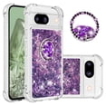 thumbnail image 1 of Funda para Google Pixel 8A 5G con Brillo Líquido Flotante, Purpurina, Parachoques y Anillo Giratorio Soporte, 1 of 5