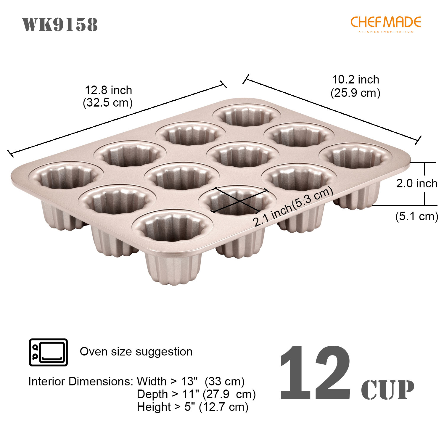 Cow-Shaped Cake Pan 12 Well - CHEFMADE official store