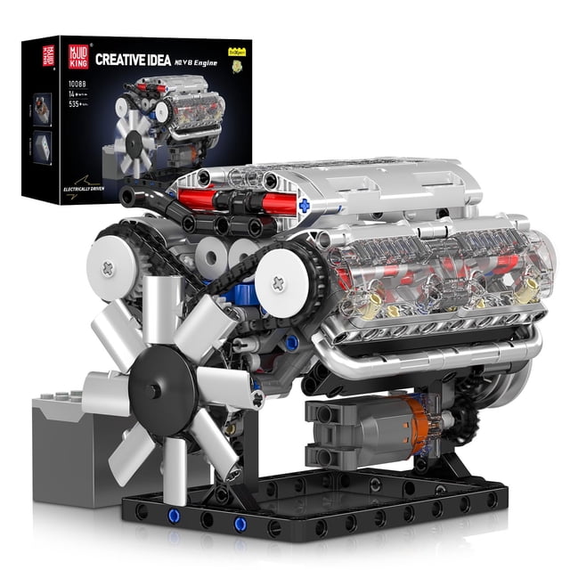 Kit de maquetas de motor Mould King 10088 V8 con 535 piezas para niños