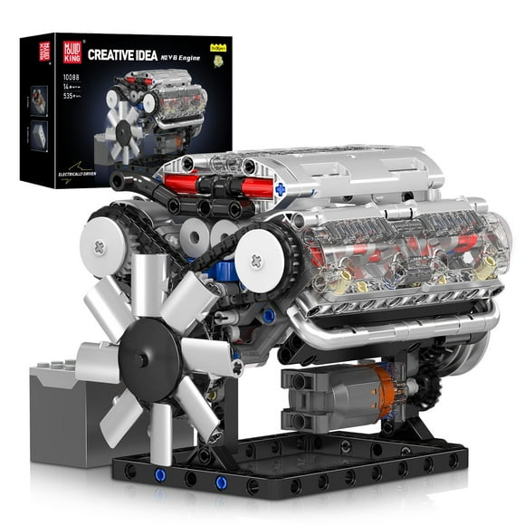 Kit de maquetas de motor Mould King 10088 V8 con 535 piezas para niños