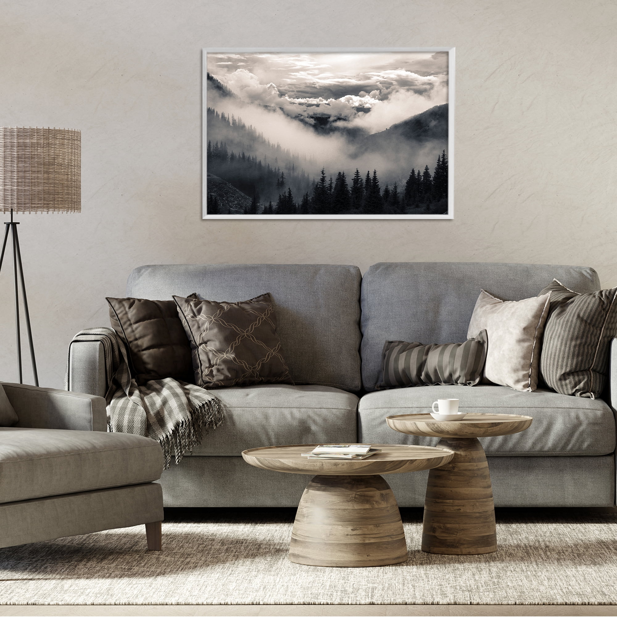 Billowing Fog Atmosphere White Framed Giclee Art, design by Decent Exposures