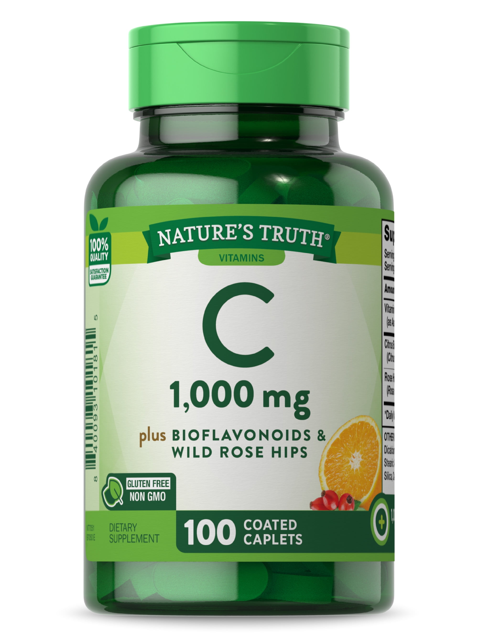 Nature's Truth Vitamin C Plus Bioflavonoids & Wild Rose Hips Tablets, 1000 mg, 100 Count