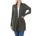 thumbnail image 3 of Womens Slouchy Long Sleeve Open Front Draped Cardigan Sweater, 3 of 6