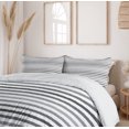 thumbnail image 6 of Ambesonne Striped Duvet Cover Sets, Grey and White Grunge, 2-Queen, White Grey, 6 of 7
