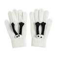 thumbnail image 2 of Guantes de mano 3D muñeca comodidad novedad mujeres niñas tomados de la mano guantes Blanco Yinane Guantes de invierno, 2 of 8