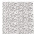 thumbnail image 2 of Ambesonne Grey Design Shower Curtain, Ethno Ornamental Floral, 69"Wx84"L, Pale Mustard Dried Rose, 2 of 4