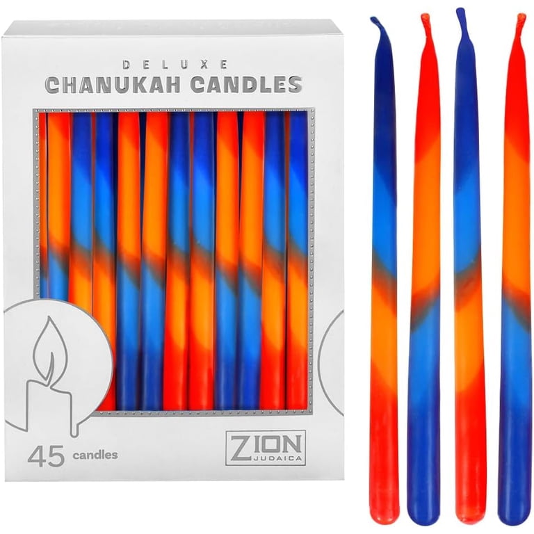 Zion Judaica Dripless Chanukah Candles, 45-Pack Multi-Tone photo 2