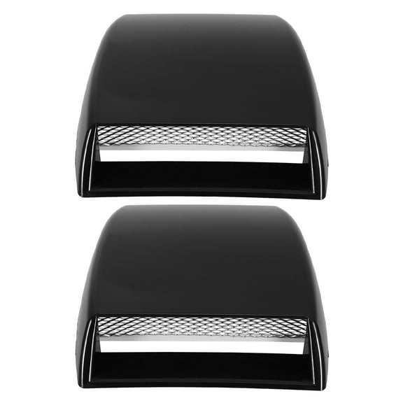 Hood Scoops for Cars Carbon Fiber Car Hood Vent Automotive Sticker Decorate Abs Black 25.50X18.00X3.30CM 2 Pcs