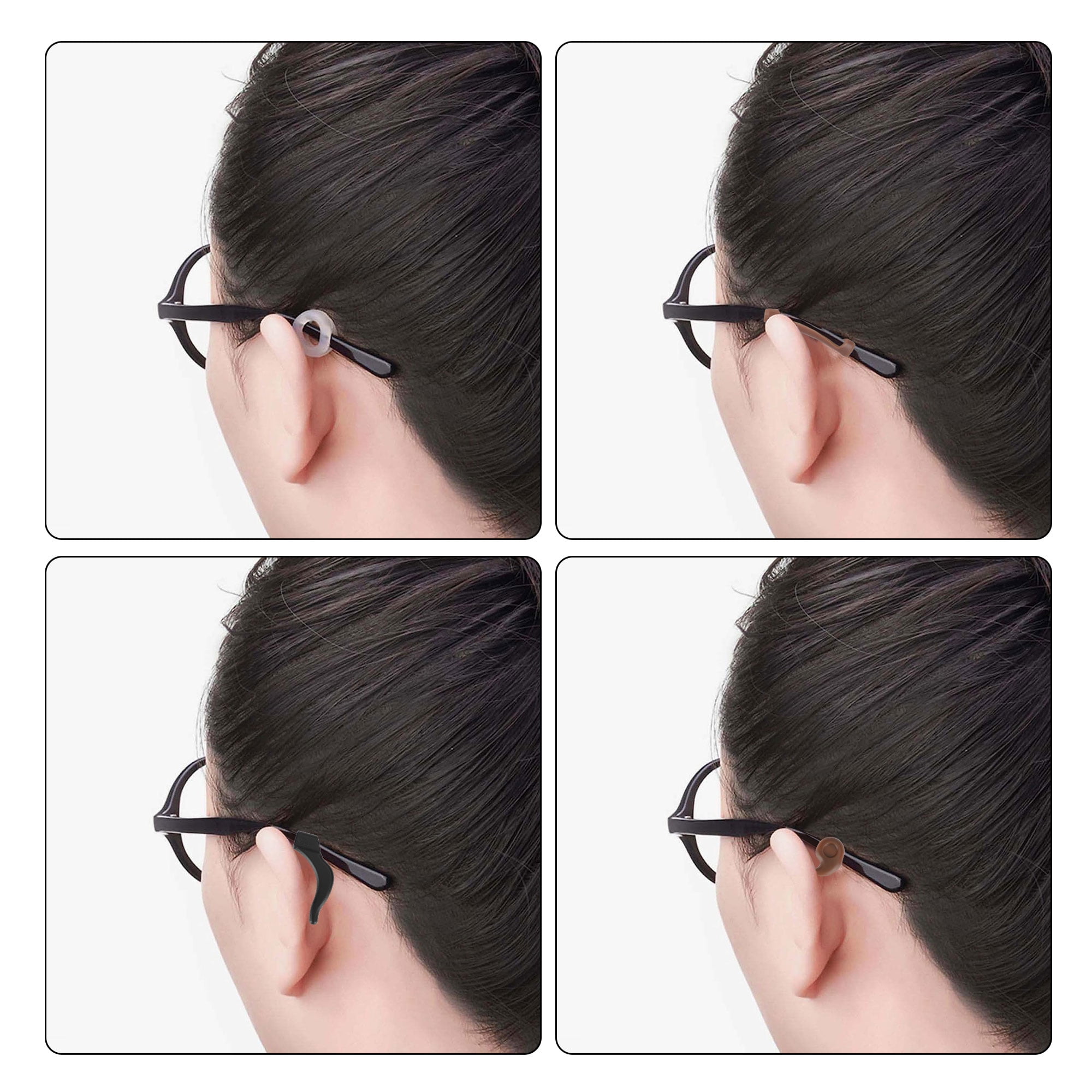 12pairs Silicone Glasses Temple Holders, TSV Anti-Slip Eyeglasses Ear Grip Hooks, Eyewear Retainers and Temple Tips