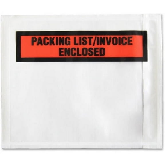 Sparco Pre-Labeled Waterproof Packing Envelopes Packing List - 4 1/2" Width x 5 1/2" Length - Self-adhesive Seal - Low Density Polyethylene (LDPE) - 1000 / Box - White