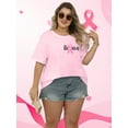 thumbnail image 2 of DEXIO Plus Size Pink Ribbon Shirts Breast Cancer Awareness Gifts Red Heart I Wear Pink Short Sleeve T Shirt Tops Tees,1X, 2 of 7
