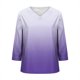 thumbnail image 5 of Xuyuer Women's Holiday Floral Print V-Neck 3/4 Sleeve Casual Loose Shirt, 5 of 5