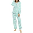 thumbnail image 3 of Unique Bargains Women's Winter Loungewear Sleepwear Flannel Pajama Set, 3 of 5