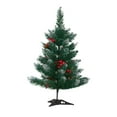 thumbnail image 2 of Christmas Tree 23.62inch Green Artificial Christmas Tree Frosted Snow Flocked Christmas Pines Tree With Red Berries 200-Lush Branch Tips,Metal Stand for Indoor Outdoor Holiday Home Decor, 2 of 8
