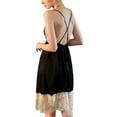 thumbnail image 3 of hirigin Women Nightdress, Spaghetti Straps V-neck Backless Lace Patchwork Midi Slip Dress, 3 of 7