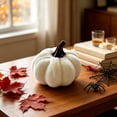 thumbnail image 2 of Simulated Pumpkin Velvet Fabric Decor for Halloween and Thanksgiving, Realistic Reusable Fall Season Centerpiece for Countertop or Cabinet Display, 2 of 7