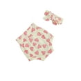 thumbnail image 4 of Seyurigaoka Baby Floral Short Pants and Headband Loose High Waisted Bottoms, 4 of 5