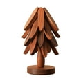 thumbnail image 2 of Walnut Wood Tree Trivet Set, Natural Tree Trivet Set - 4 Wooden Trivets & 1 Stand Like a Christmas, Foldable Kitchen Wooden,for Hotdishes Pot Bowl Teapot Hot Pot Holder (Brown), 2 of 9