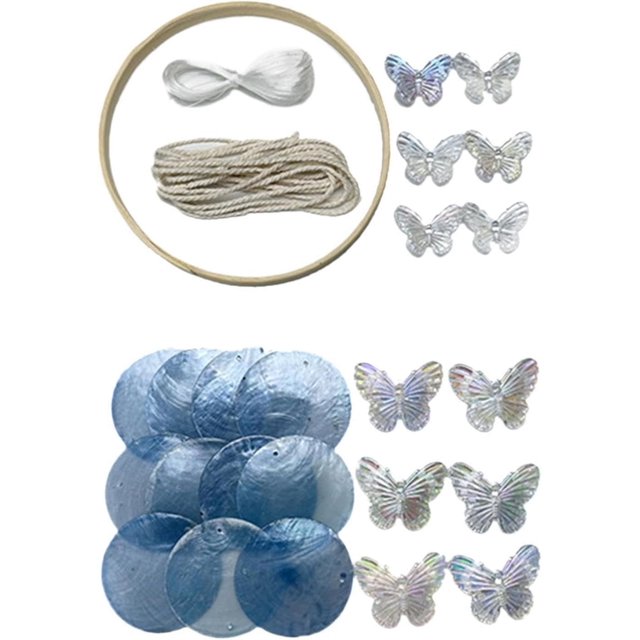 ZOUSSIQI DIY Shell Butterfly Wind Chimes Kit Windchime Hanging Decoration Craft Making Kit for Garden, Patio, Outside, Home, Yard Decor, Multicolor CA919-30213
