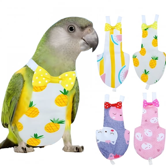 GASTROPOD 2026 New Bird Diaper Cockatiel Clothes Flight Suit,Reusable Parrot Nappy with Waterproof Inner Layer,Cute Pigeon Pants Urine Wet Suit Costume for Conure Macaw African Budgies and Parakeets