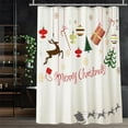 thumbnail image 3 of Christmas Shower Curtain, Fabric Shower Curtain Christmas Tree and Deer, Christmas Bathroom Decor, Christmas Decorations Indoor Home Decor, 150GSM Heavy Duty, 72 X 72 Inches, 3 of 6