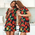 thumbnail image 4 of Fotbe Tomatoes Bata de Dormir para Mujer con Estampado, Camisón de Algodón de Manga Corta, Ropa de Dormir Casual, 4 of 6