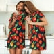 thumbnail image 4 of Fotbe Tomatoes Bata de Dormir para Mujer con Estampado, Camisón de Algodón de Manga Corta, Ropa de Dormir Casual, 4 of 6