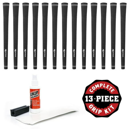 Grid Kit - Karma Velour Black - 13 piece Golf Grip Kit (with tape, solvent, vise clamp)
