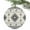 Gray Beige, variant on Country Aztec Ethnic Style Christmas Ceramic Ornament 2025,3" Round Xmas Tree Hanging Accessories with Gold Ribbon