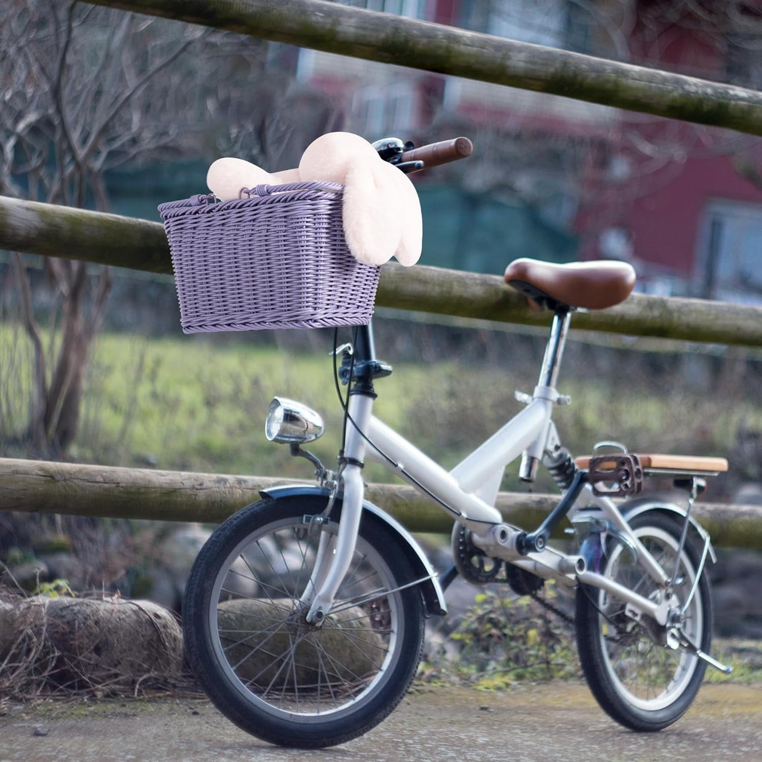 Kids Bike Basket, Front Bicycle Bike Baskets for Kids, Small Wicker Bike Basket for Boys and Girls, Small Wicker Basket for Bike, 9¾" x 7" x 6", 1-Pack