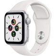 thumbnail image 1 of Restored Apple Watch Series SE (GPS, 44mm) Silver Aluminum Case and White Band - Very Good (Refurbished), 1 of 3