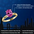 thumbnail image 2 of Gem Stone King 14K Yellow Gold Pink Created Sapphire Engagement Ring for Women | 4.50 Cttw | Oval 11X9MM | Gemstone September Birthstone | Size 5, 2 of 6